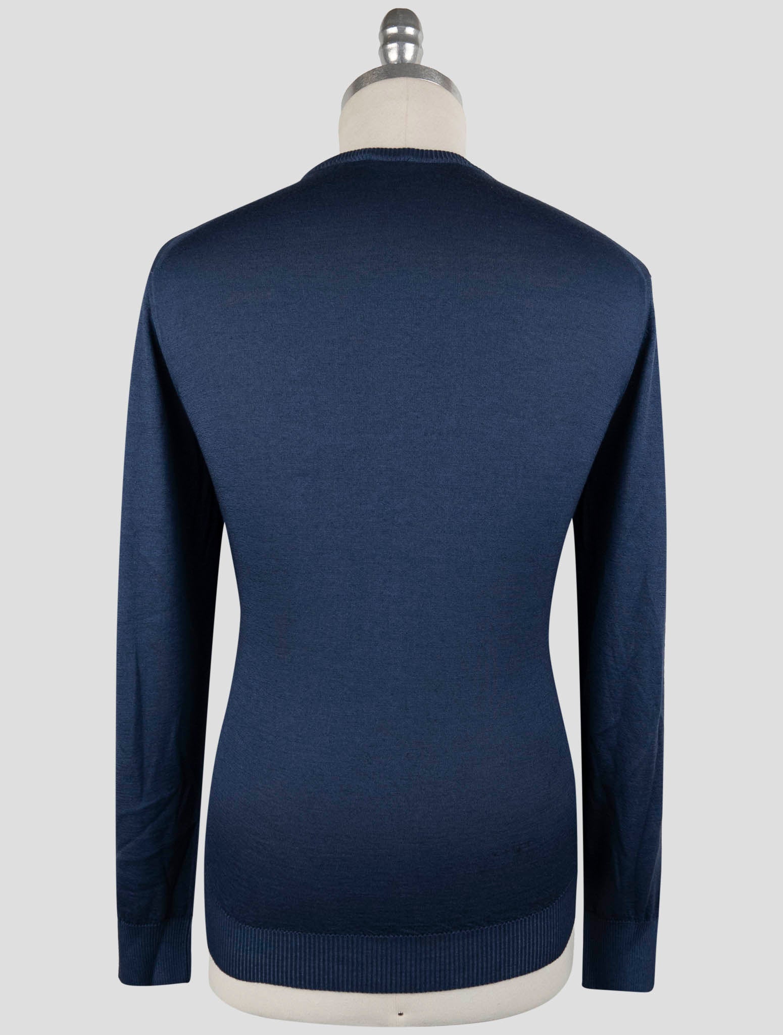 Kiton Blue Cotton Sweater Crewneck