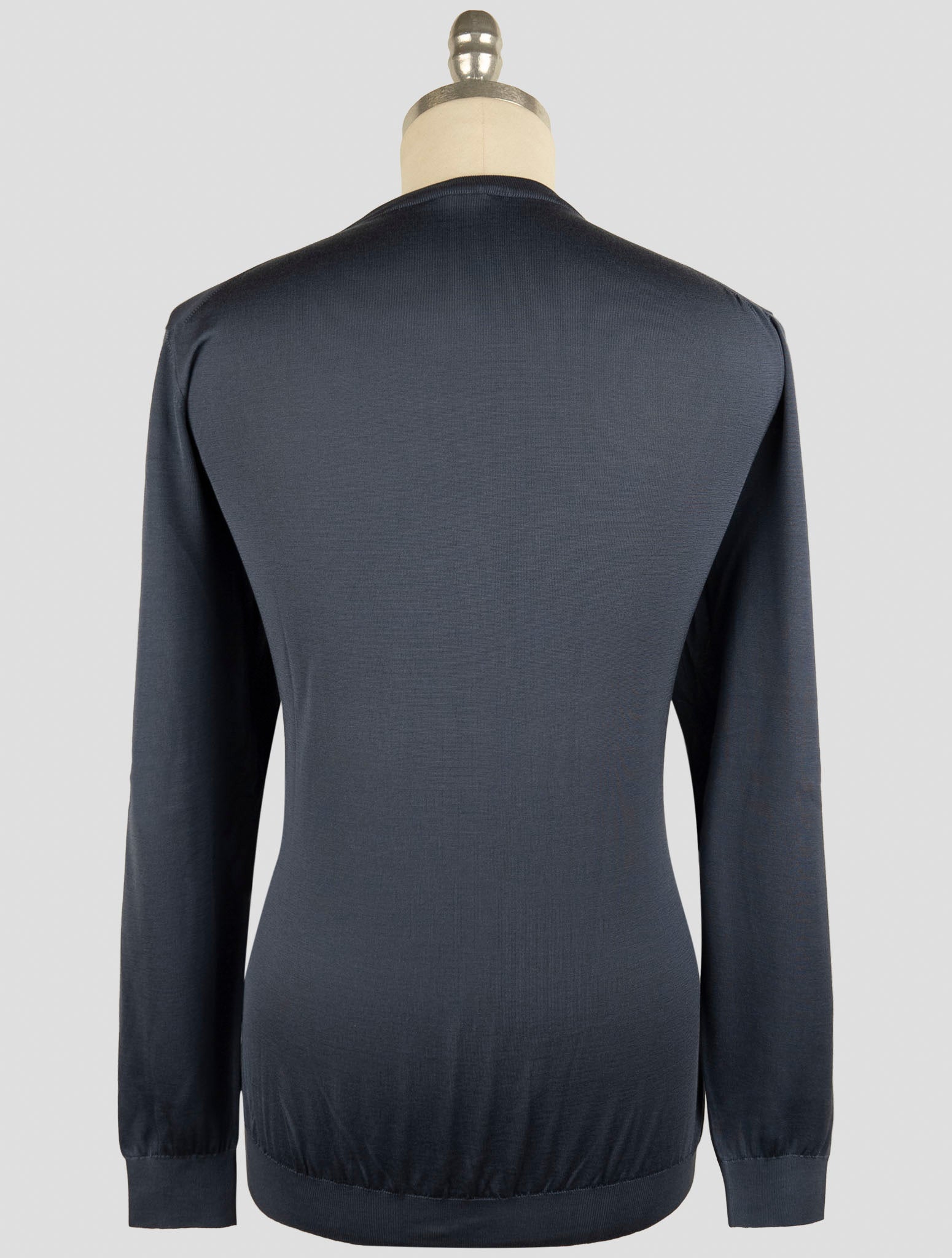 Kiton Blue Silk Sweater Crewneck