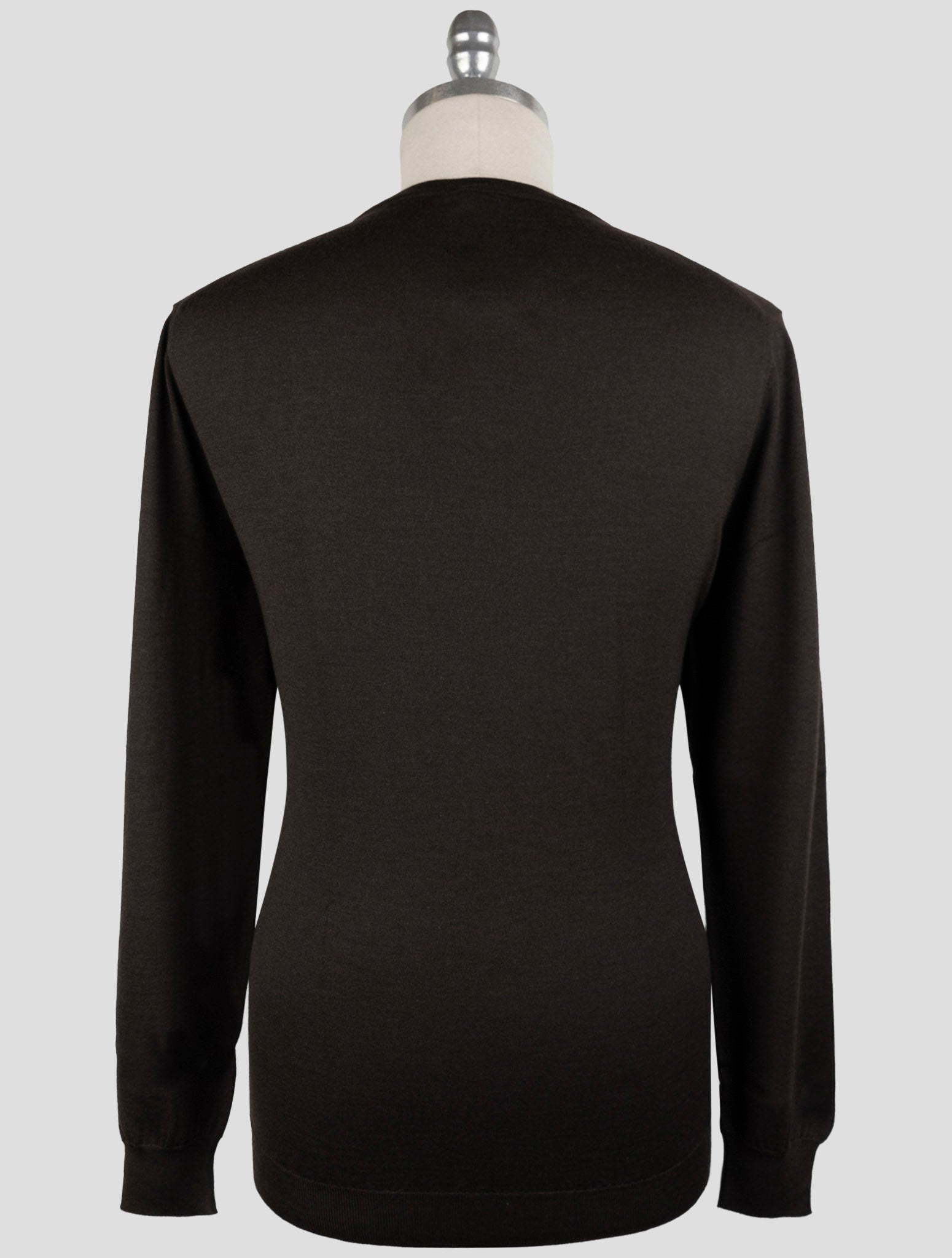 Kiton Brown Cashmere Silk Sweater Crewneck