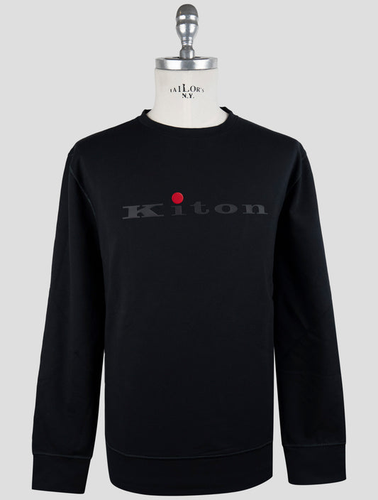 Kiton Dark Blue Cotton Ea Swater Crewneck