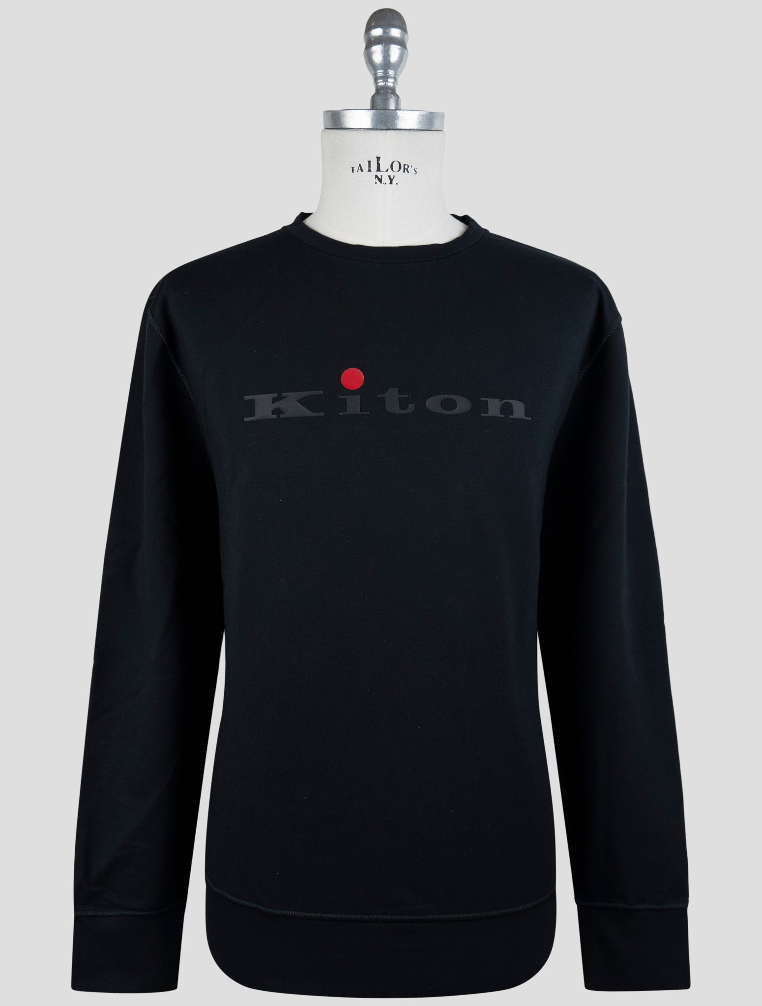 Kiton Dark Blue Cotton Ea Swater Crewneck