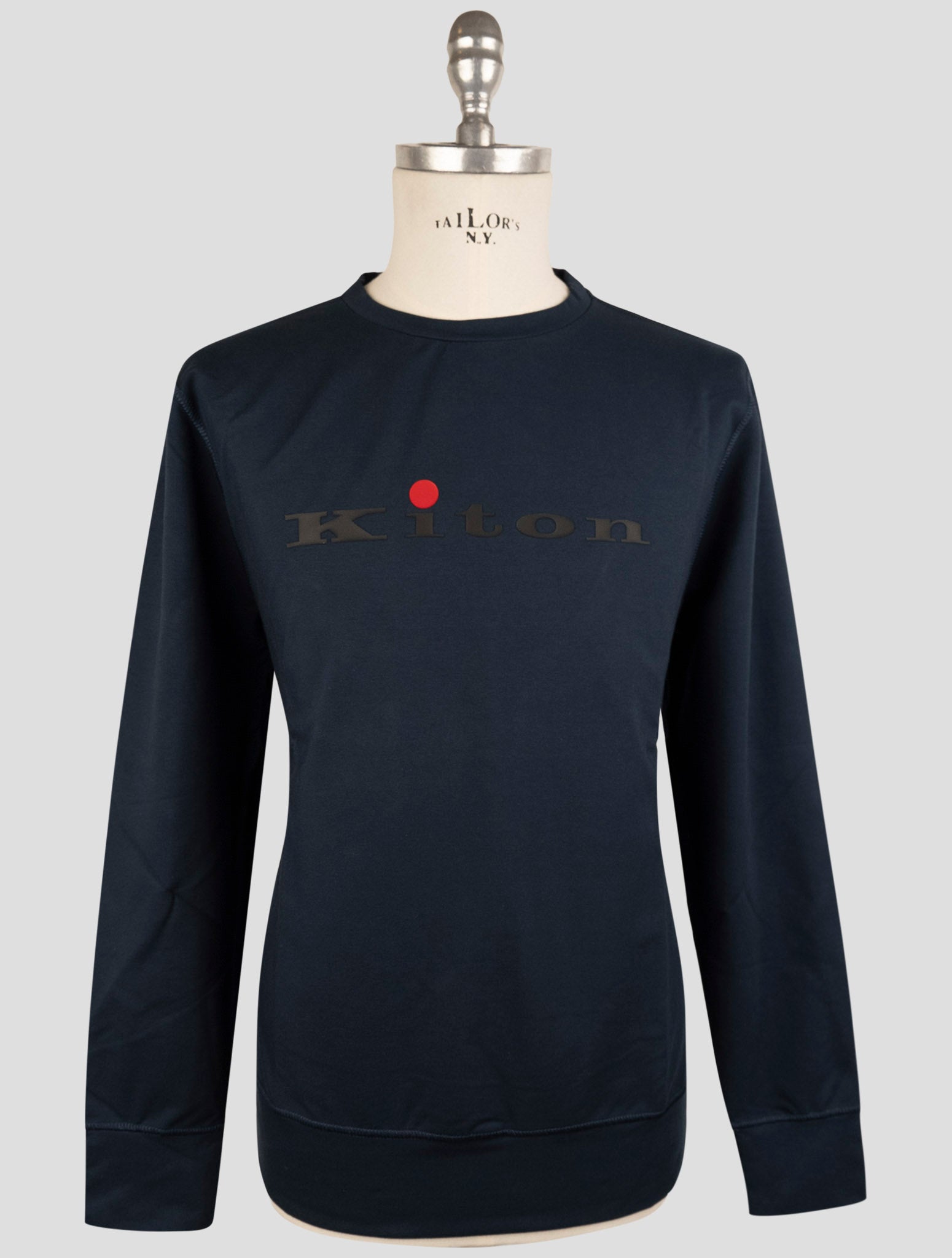 Kiton Dark Blue Cotton Ea Swater Crewneck