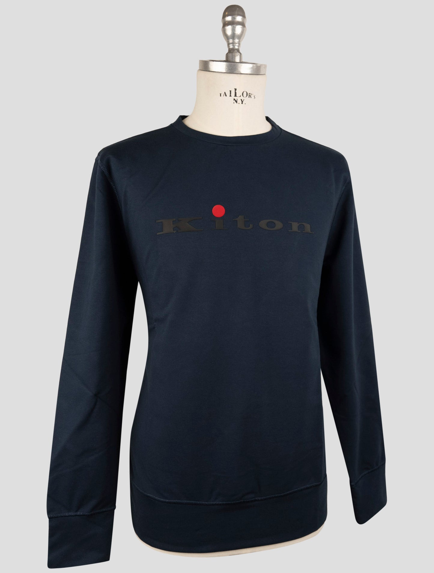 Kiton Dark Blue Cotton Ea Swater Crewneck