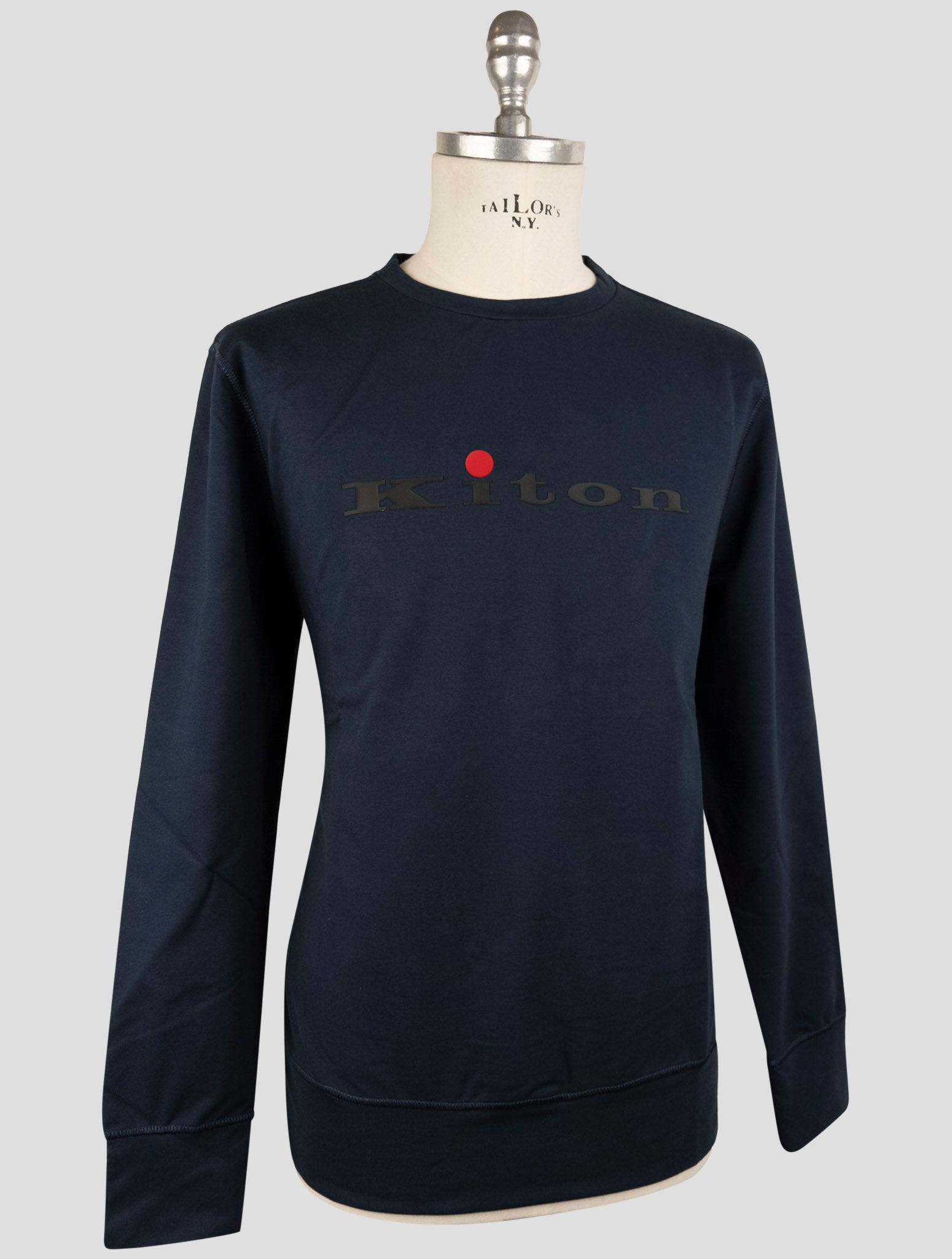Kiton Dark Blue Cotton Ea Swater Crewneck