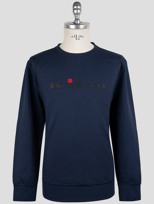 Kiton Blue Cotton Ea Swater Crewneck