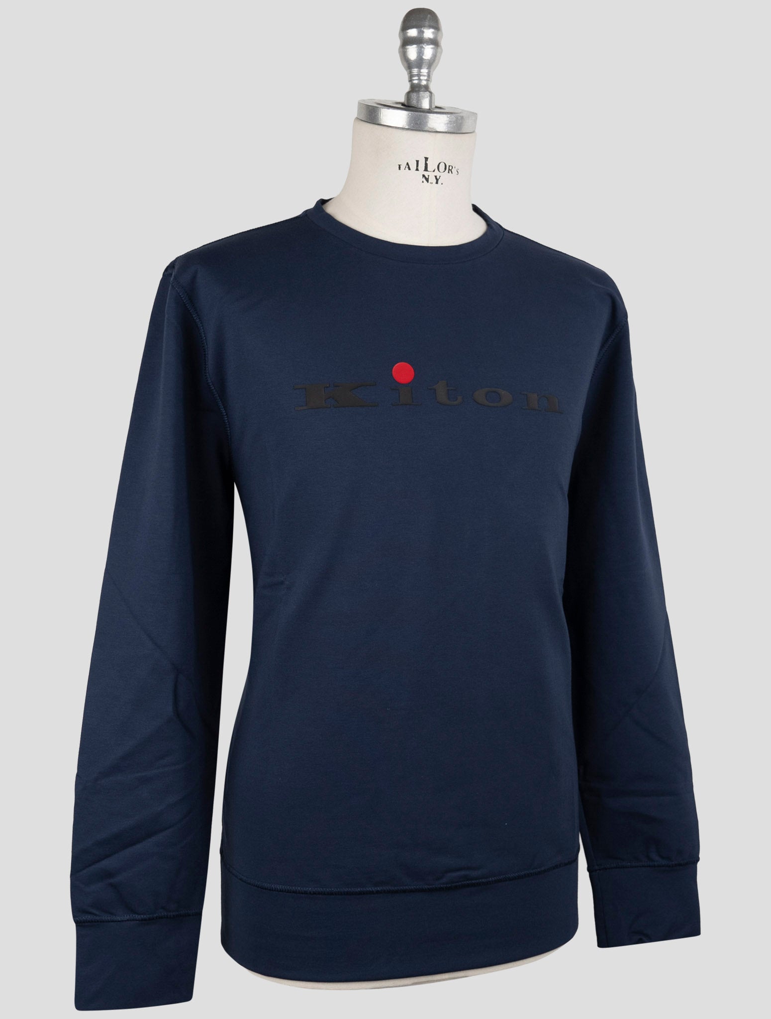 Kiton Blue Cotton Ea Swater Crewneck