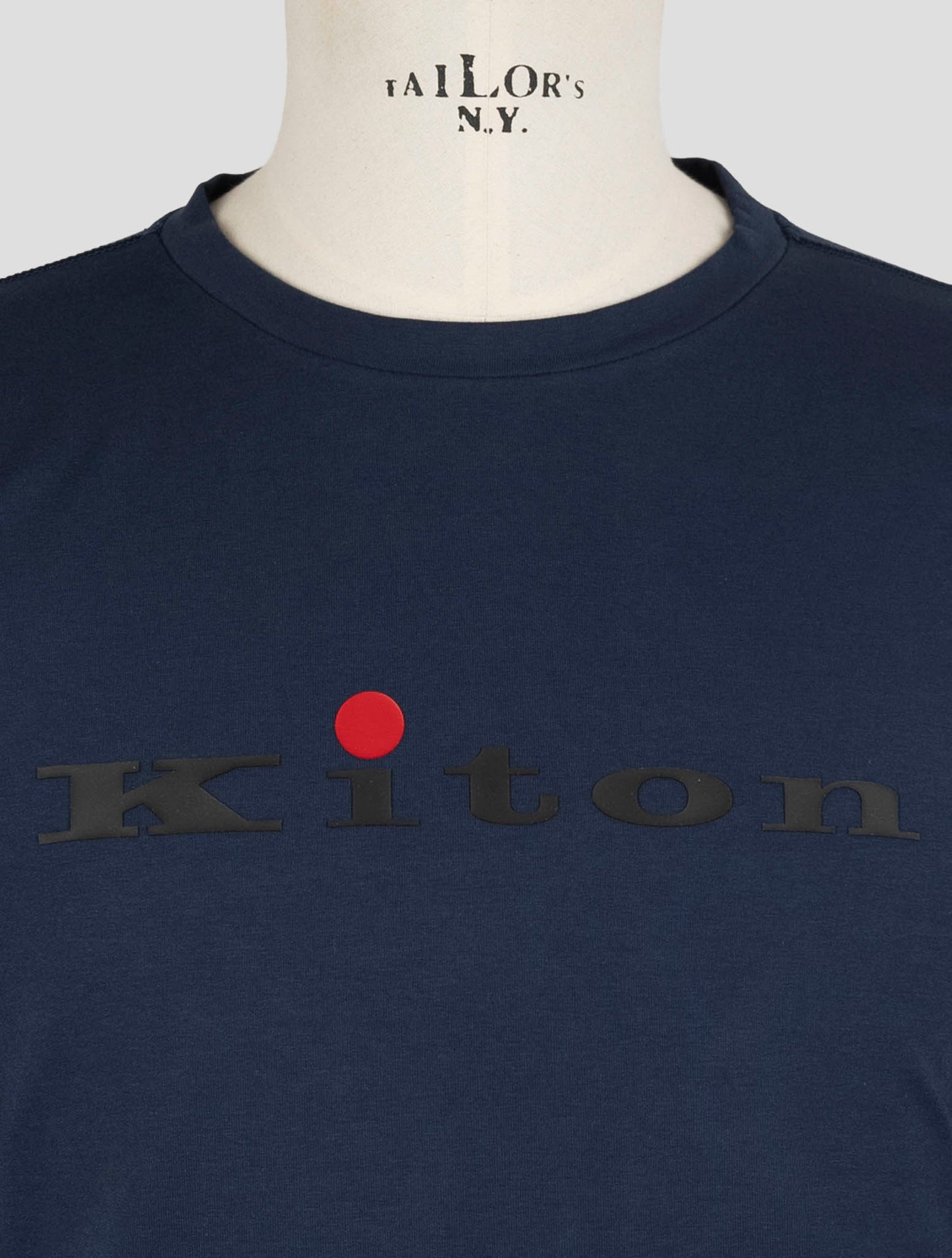 Kiton Blue Cotton Ea Swater Crewneck