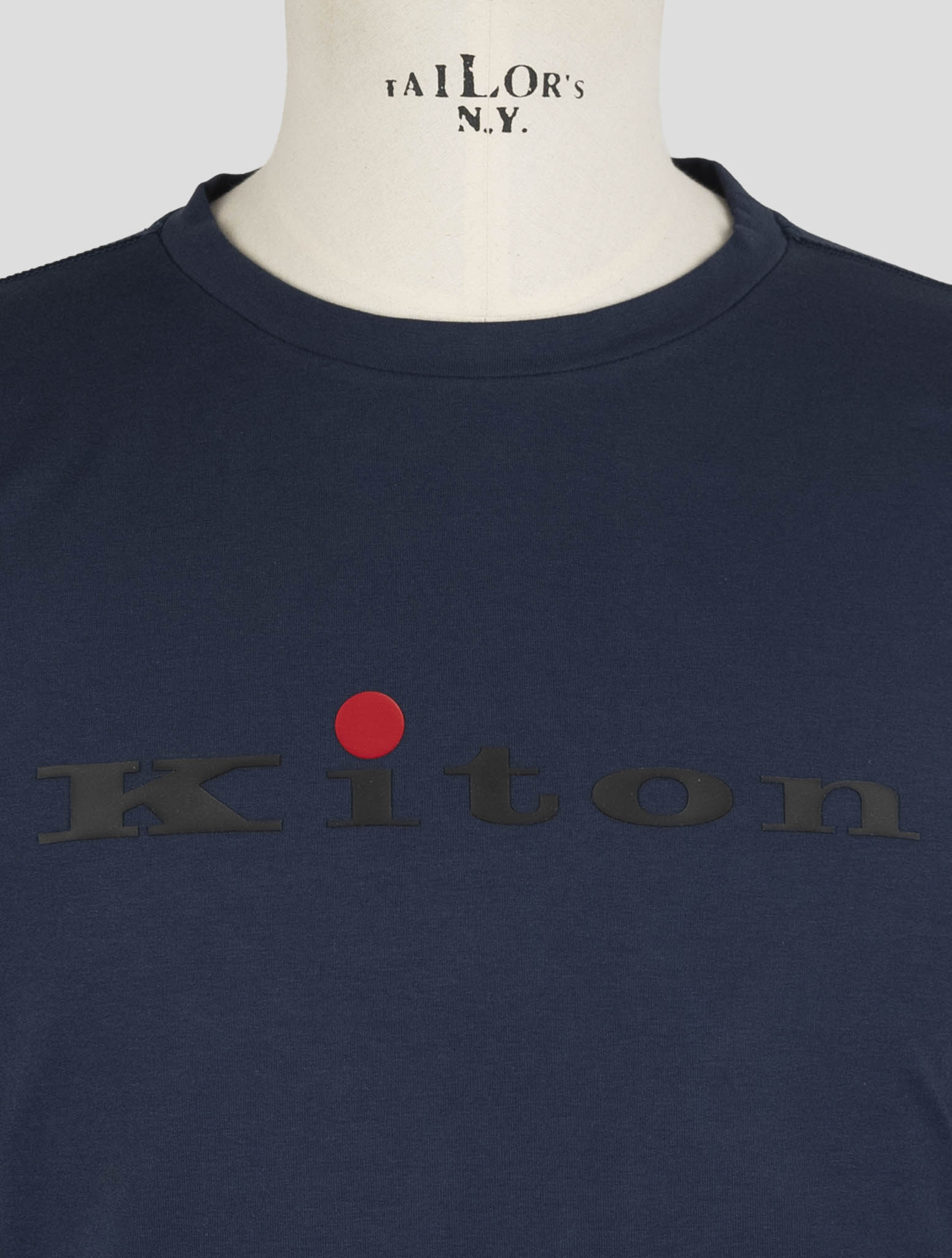 Kiton Blue Cotton Ea Swater Crewneck