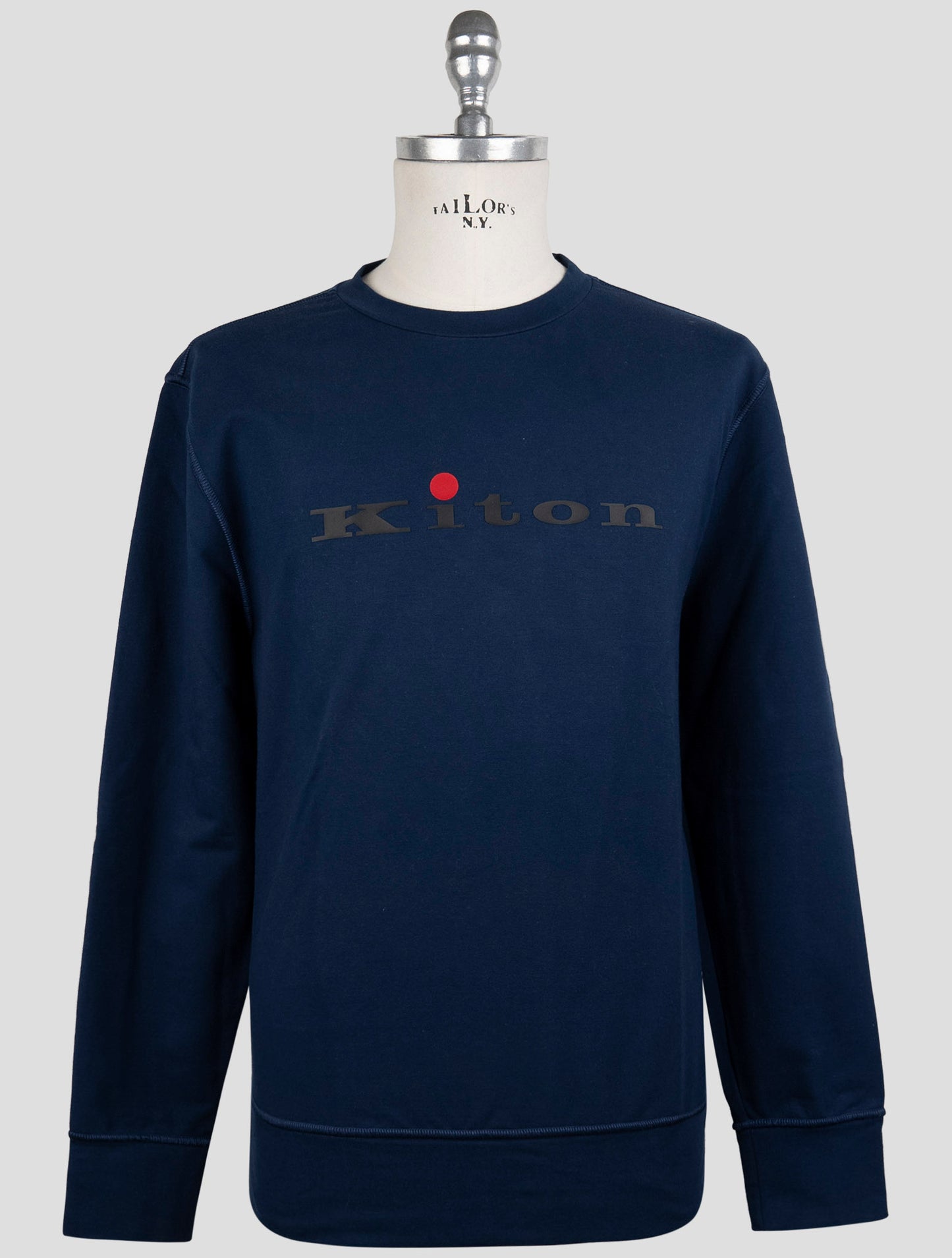 Kiton Blue Cotton Ea Swater Crewneck