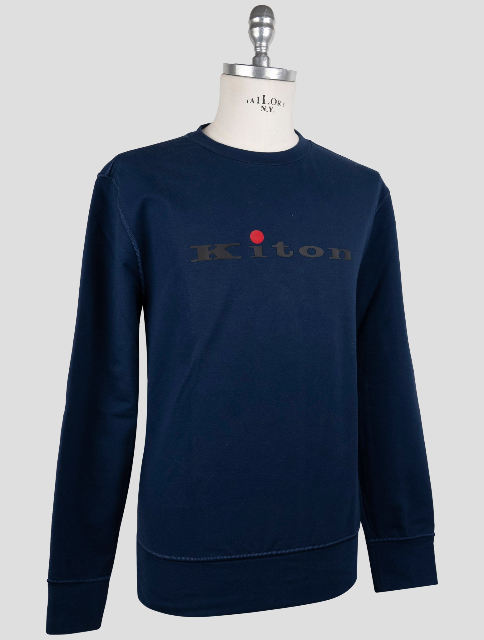 Kiton Blue Cotton Ea Swater Crewneck