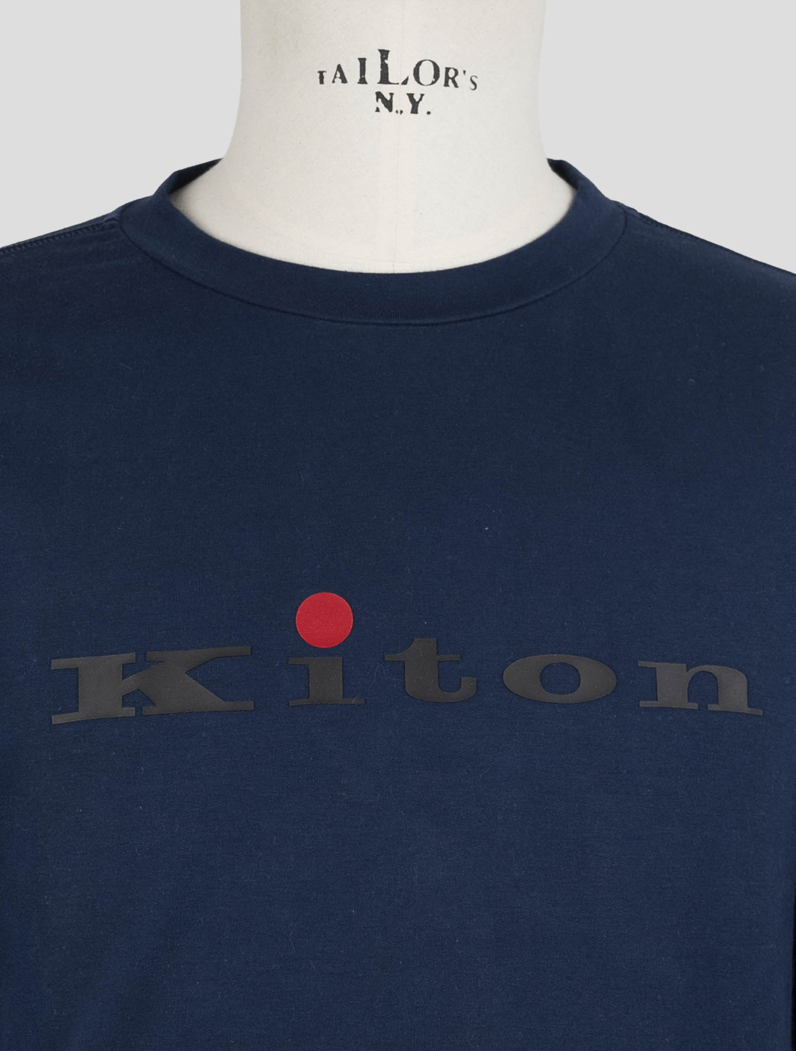 Kiton Blue Cotton Ea Swater Crewneck