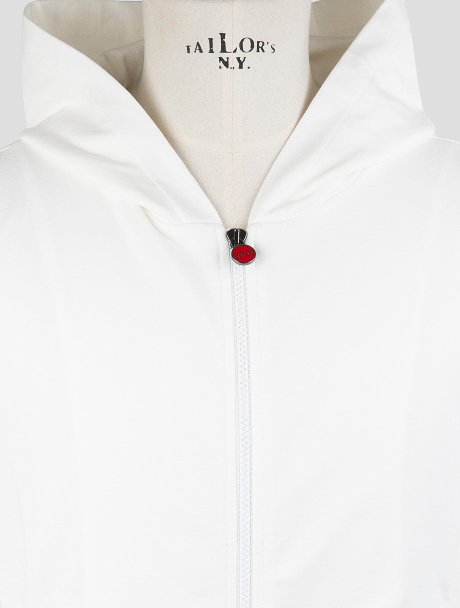 Kiton White  Cotton Ea Sweater Full Zip Hoodie