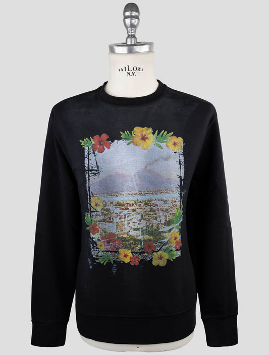 Kiton Black Cotton Ea Sweater Crewneck