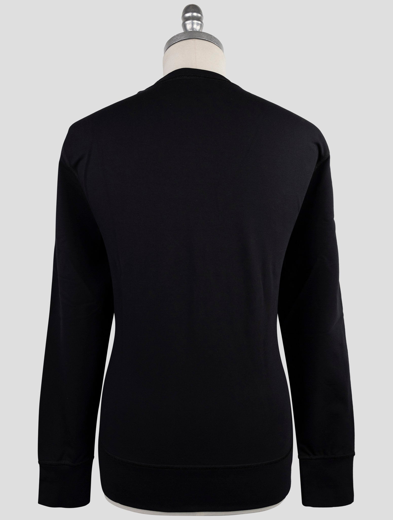 Kiton Black Cotton Ea Sweater Crewneck