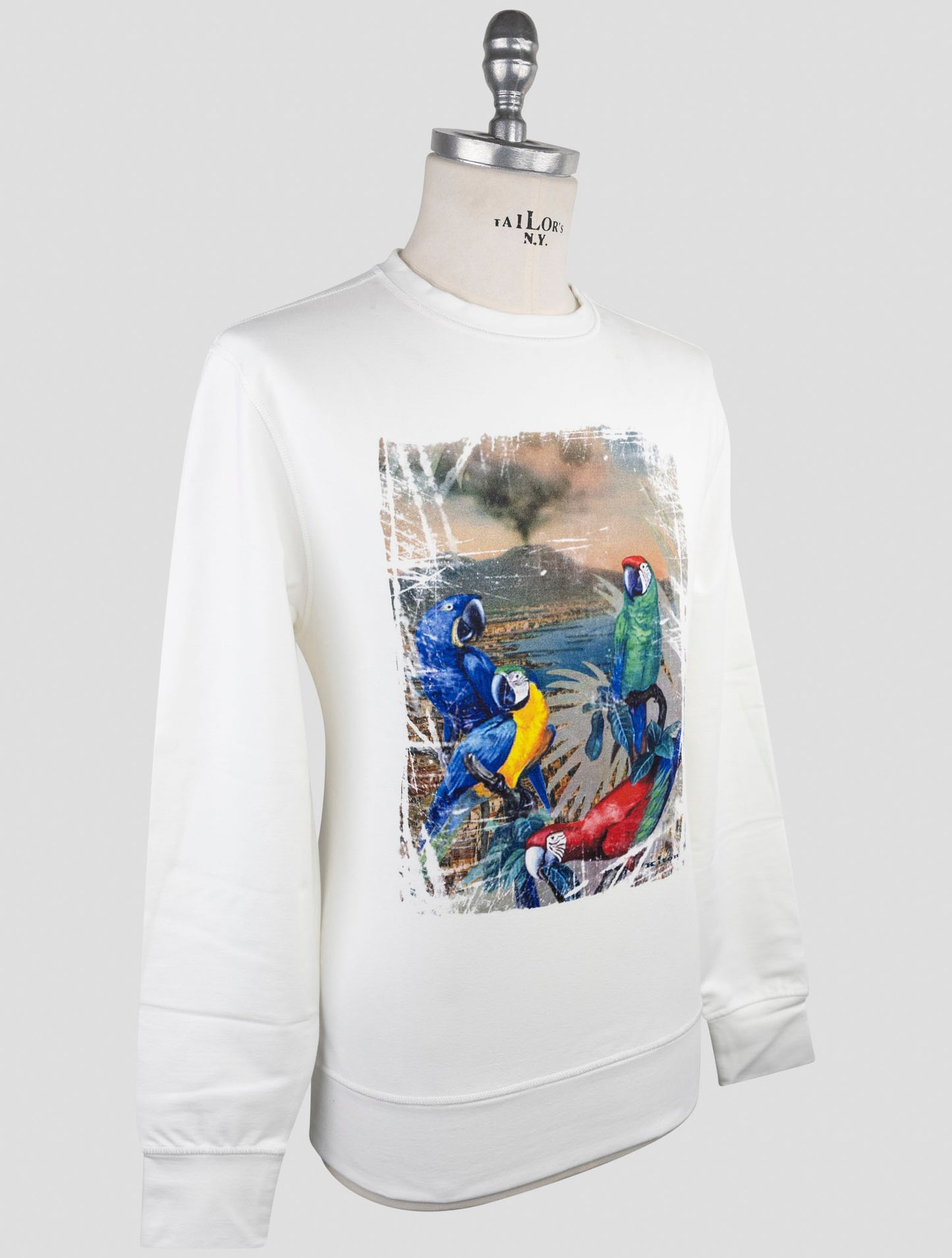 Kiton White Cotton Ea Sweater Crewneck