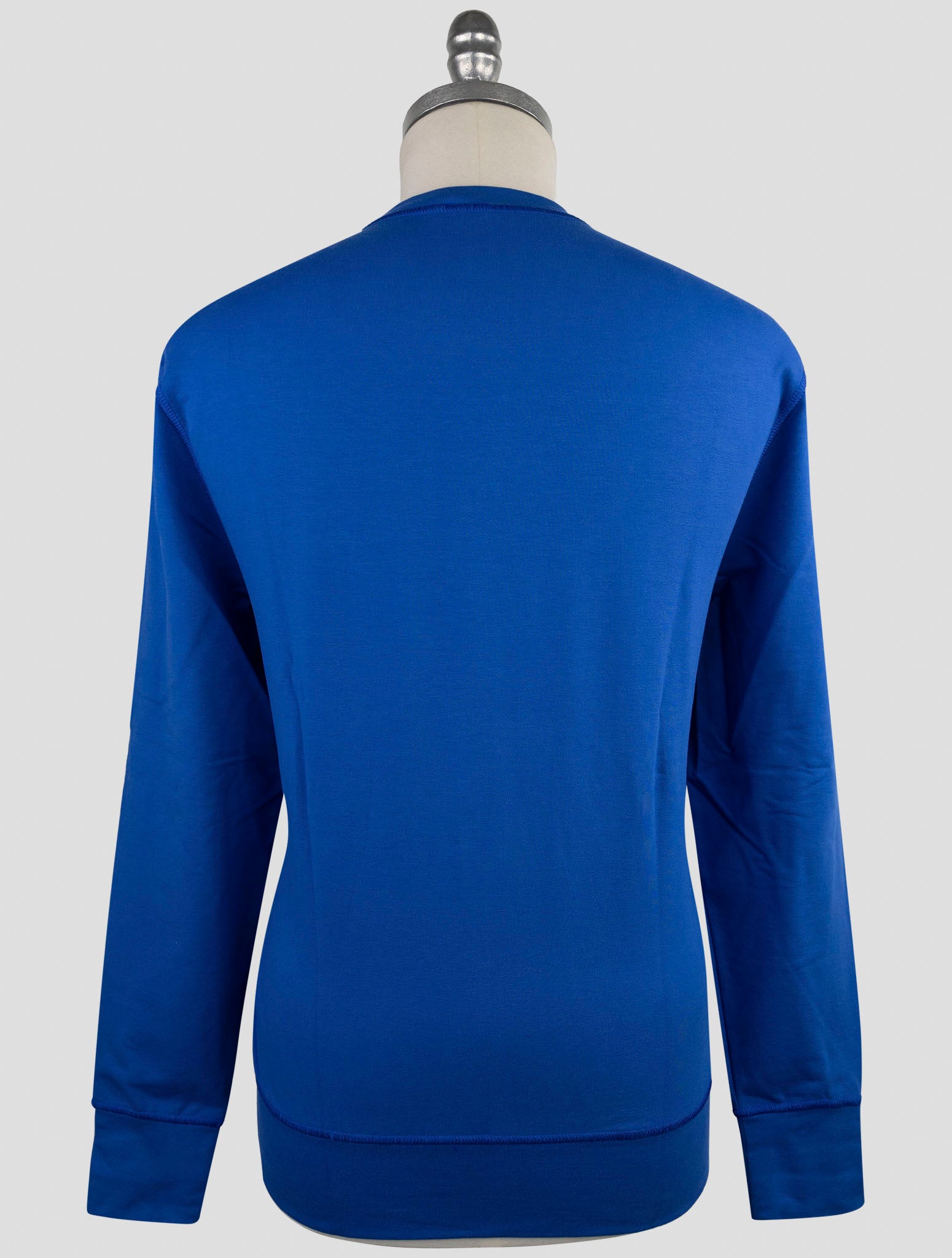 Kiton Blue Cotton Ea Sweater Crewneck