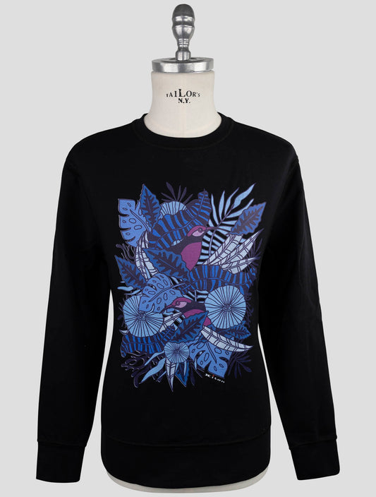 Kiton Black Cotton Ea Sweater Crewneck