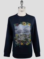 Kiton Blue Cotton Ea Sweater Crewneck