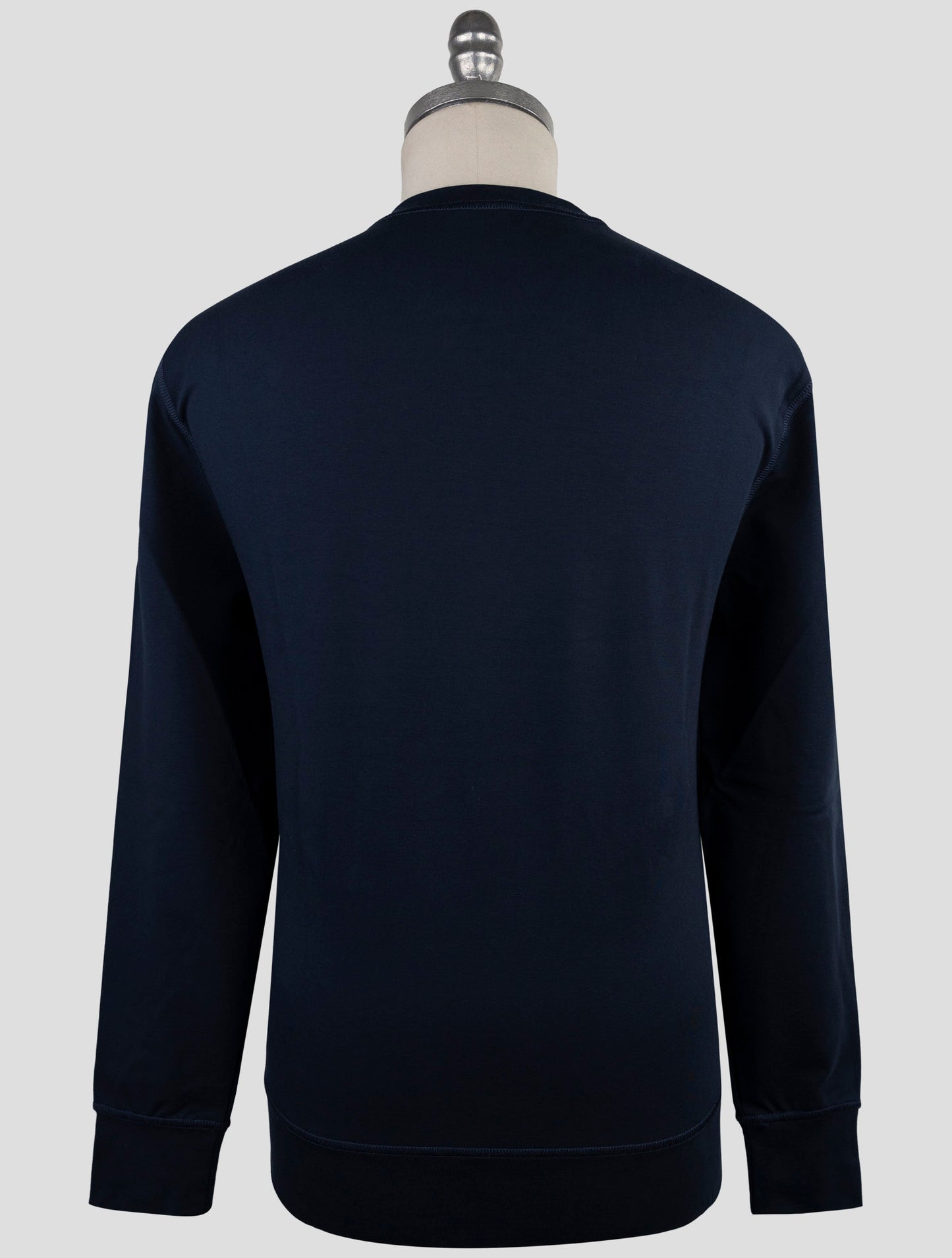 Kiton Blue Cotton Ea Sweater Crewneck