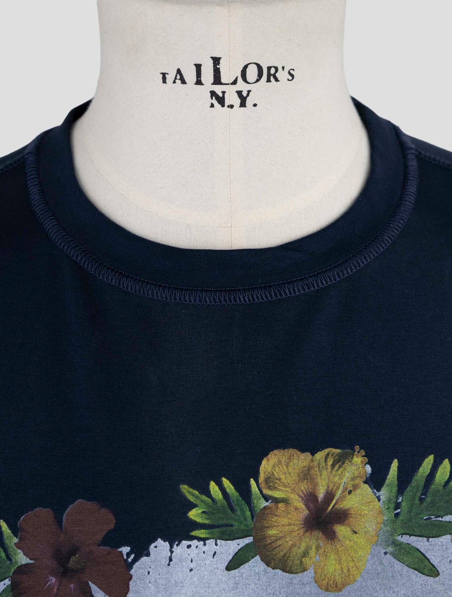 Kiton Blue Cotton Ea Sweater Crewneck