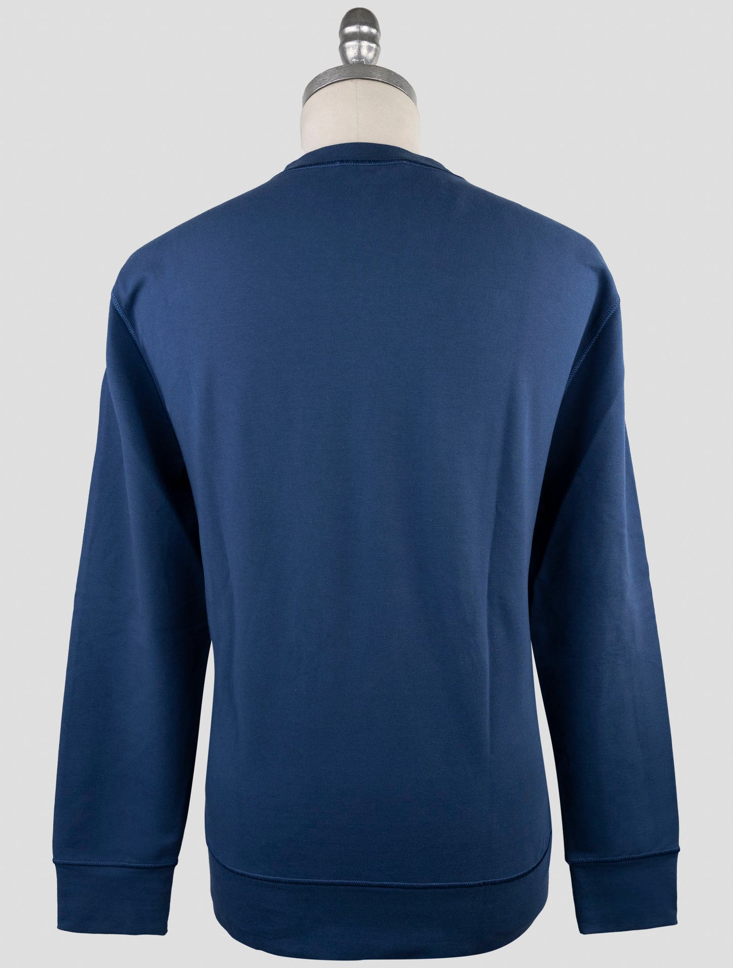 Kiton Blue Cotton Ea Sweater Crewneck