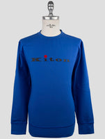 Kiton Blue Cotton Ea Sweater Crewneck