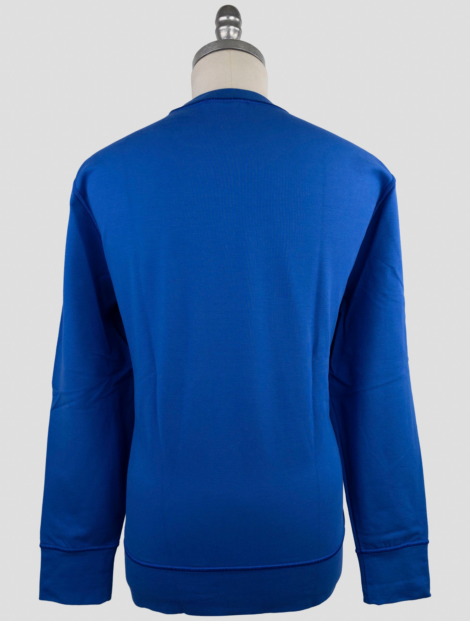Kiton Blue Cotton Ea Sweater Crewneck