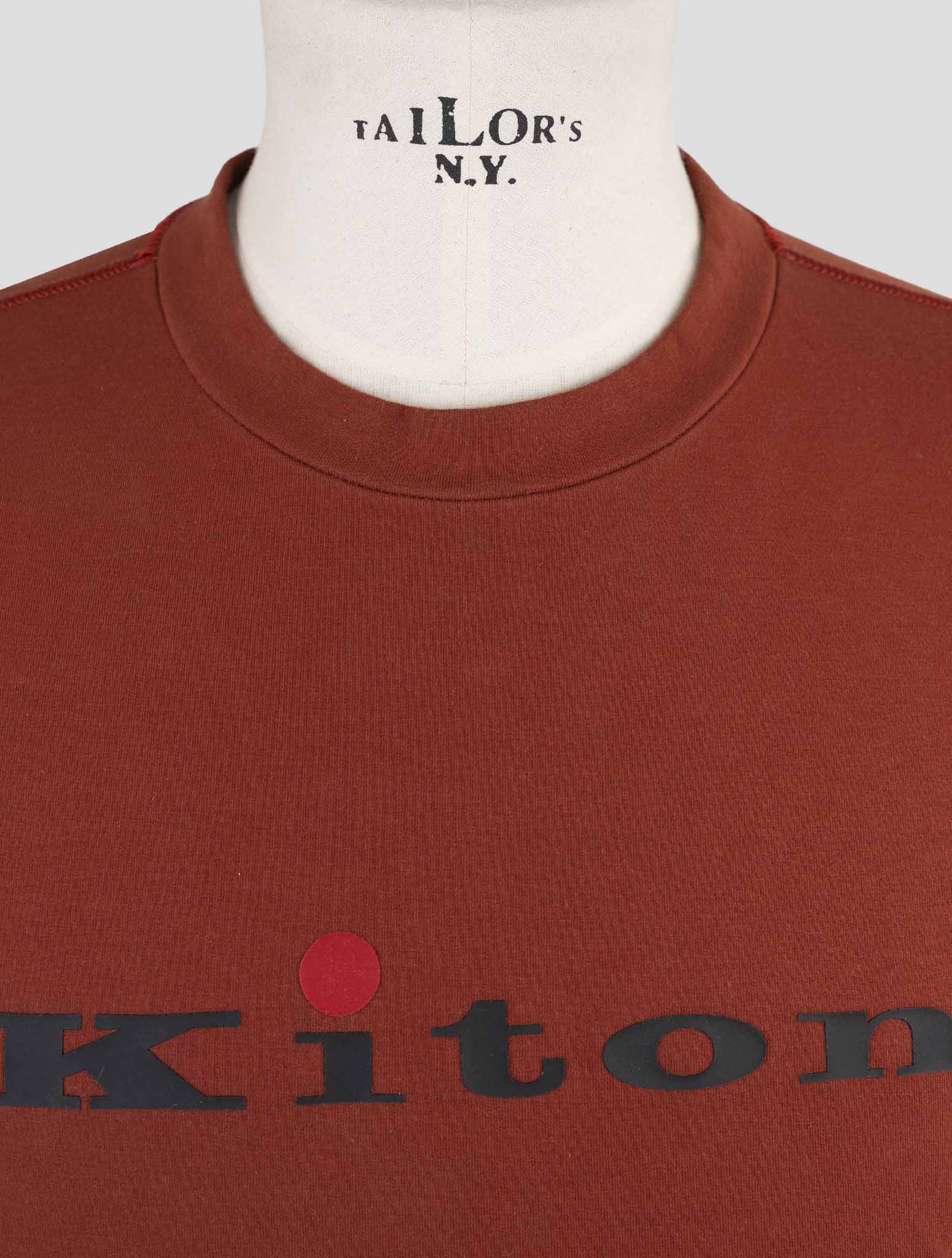 Kiton Red Cotton Ea Sweater Crewneck