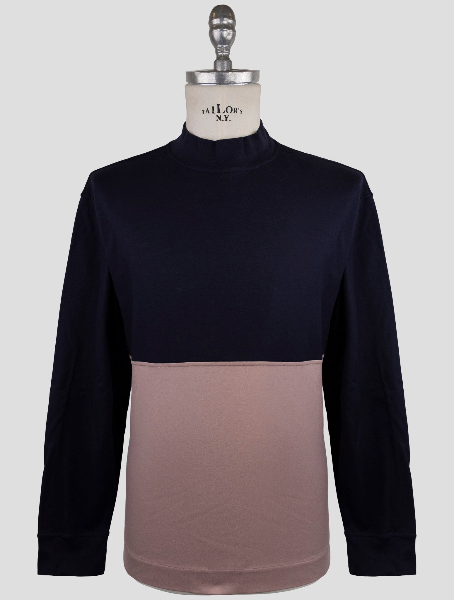 Kiton Blue Pink Cotton Sweater Crewneck