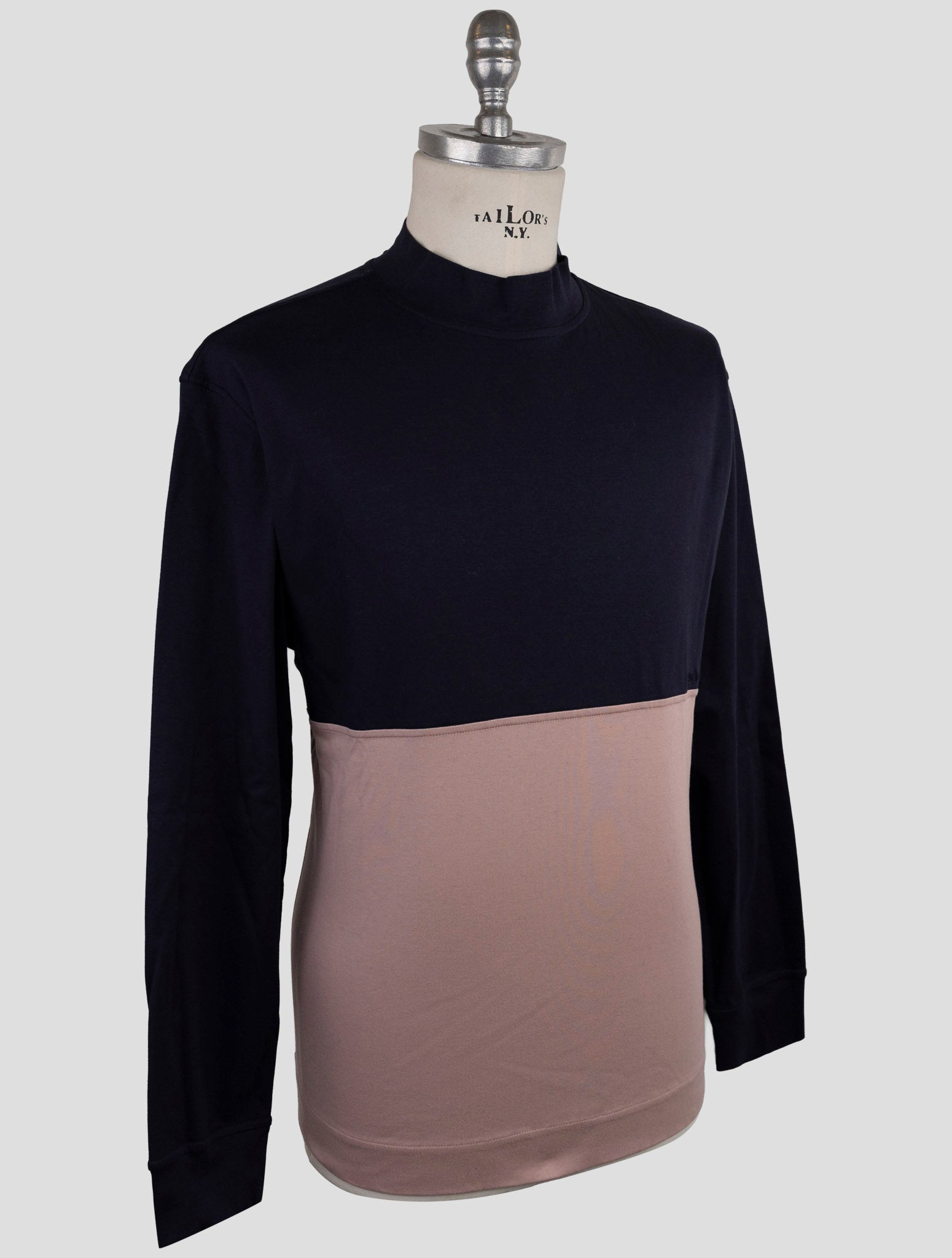Kiton Blue Pink Cotton Sweater Crewneck