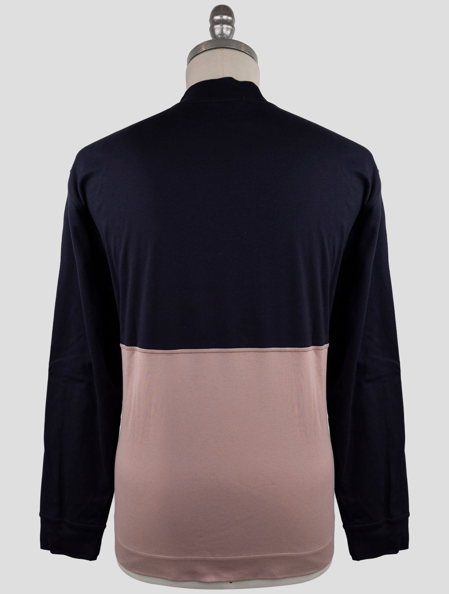 Kiton Blue Pink Cotton Sweater Crewneck