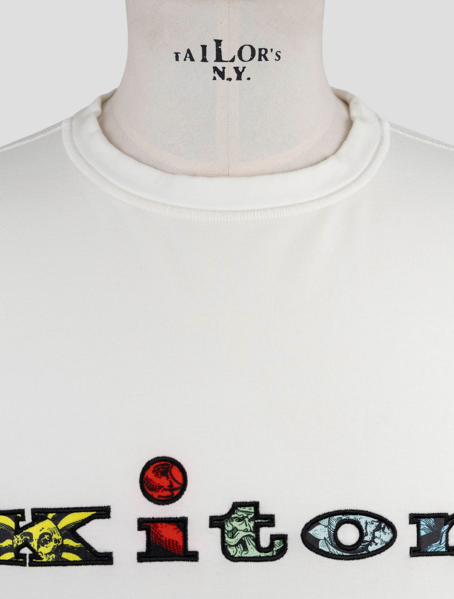 Kiton White Cotton Ea Sweater Crewneck