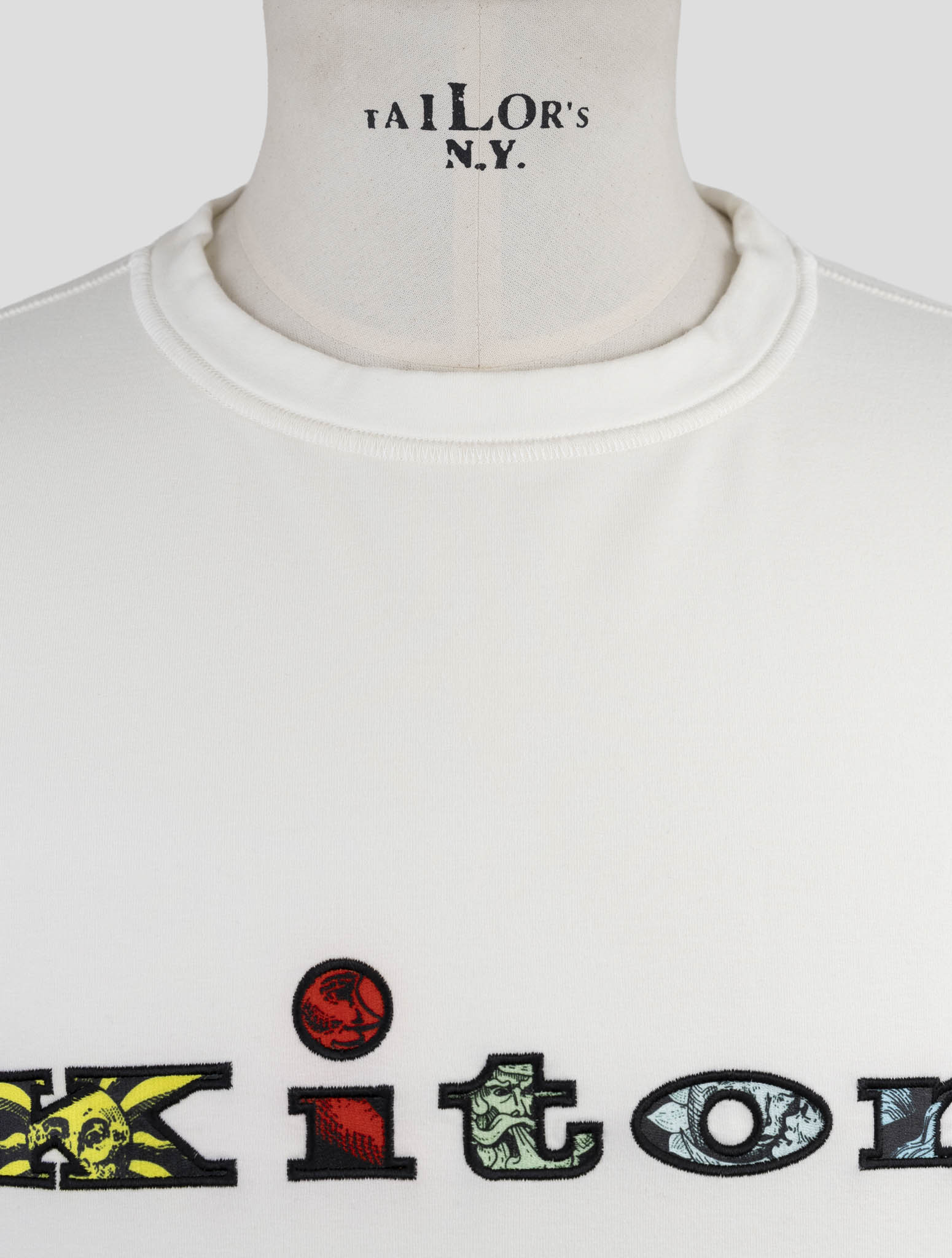 Kiton White Cotton Ea Sweater Crewneck