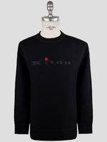 Kiton Blue Cotton Ea Sweater Crewneck