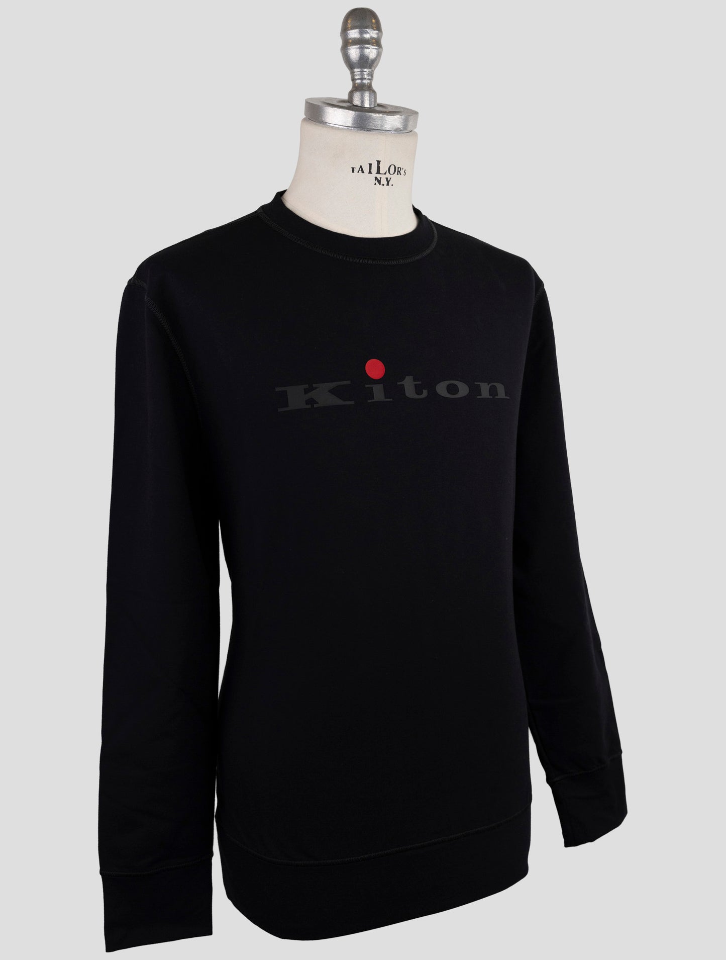 Kiton Blue Cotton Ea Sweater Crewneck