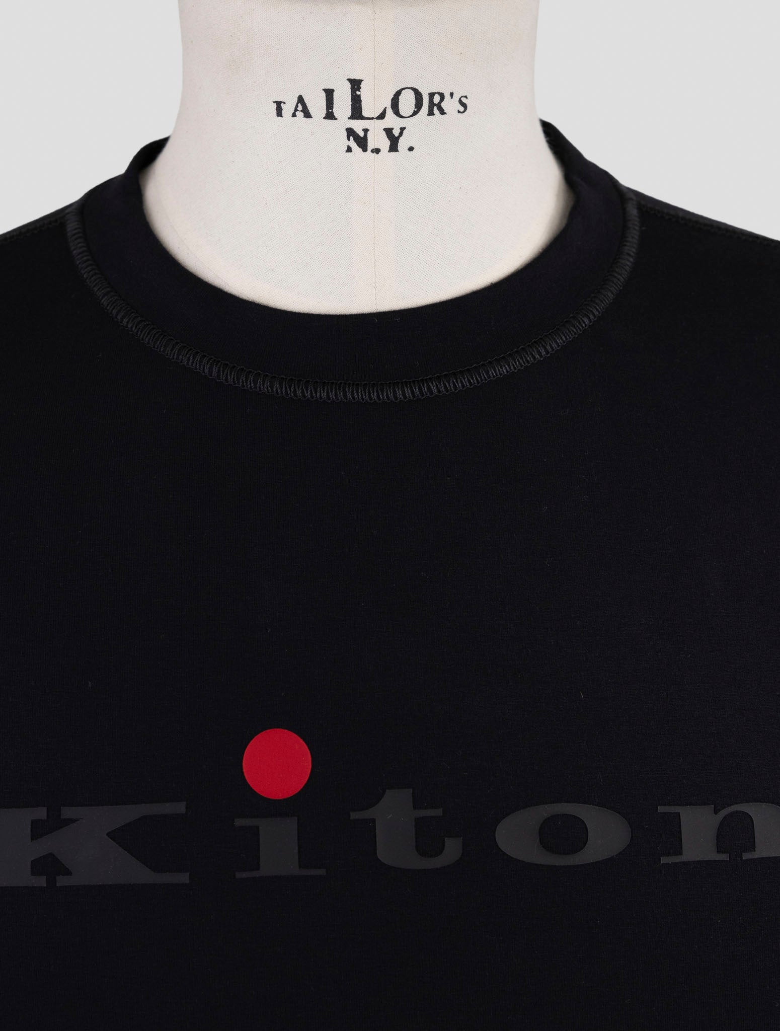Kiton Blue Cotton Ea Sweater Crewneck