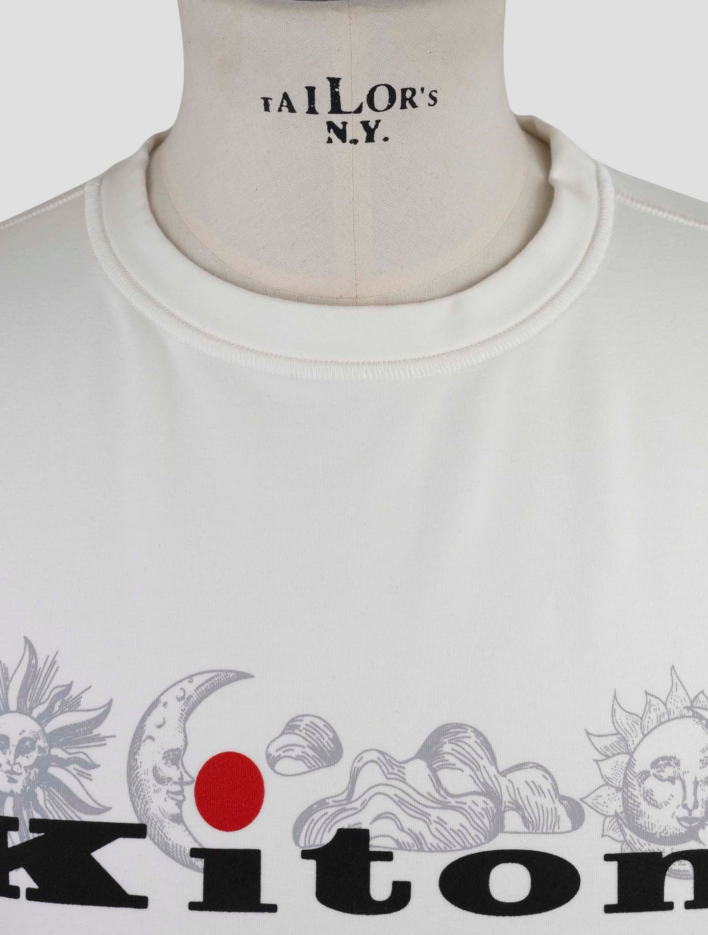 Kiton White Cotton Ea Sweater Crewneck