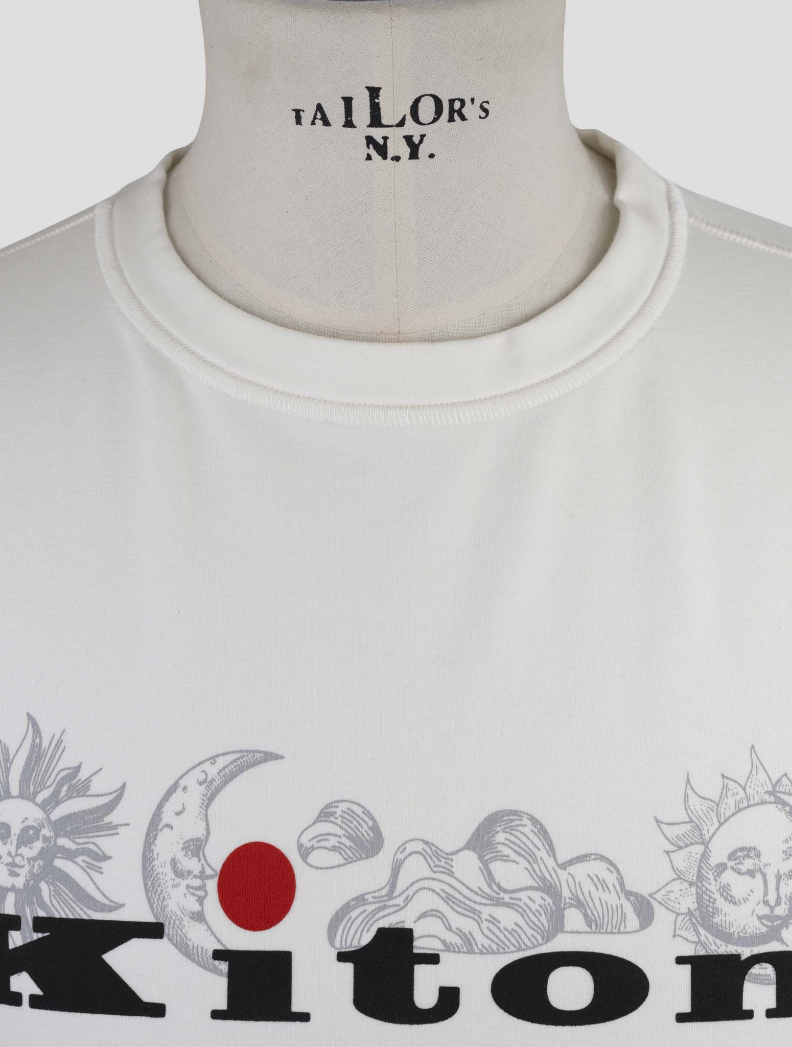 Kiton White Cotton Ea Sweater Crewneck