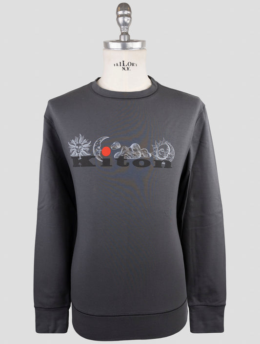 Kiton Gray Cotton Ea Sweater Crewneck