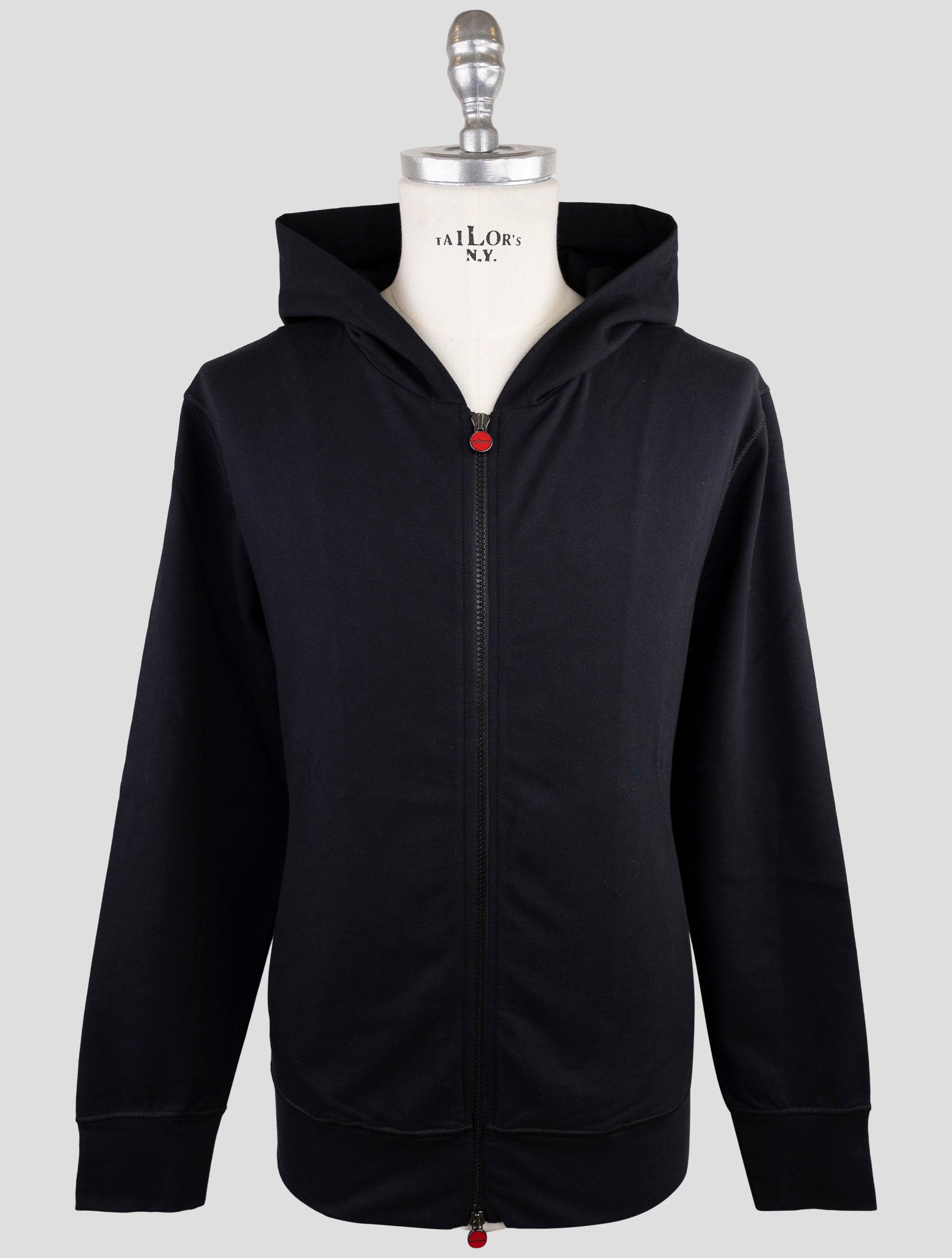 Kiton Black Cotton Ea Sweater Full Zip