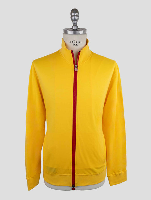 Kiton Yellow Cotton Sweater Full Zip