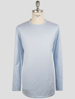 Kiton Light Blue Cotton Cashmere Sweater Crewneck