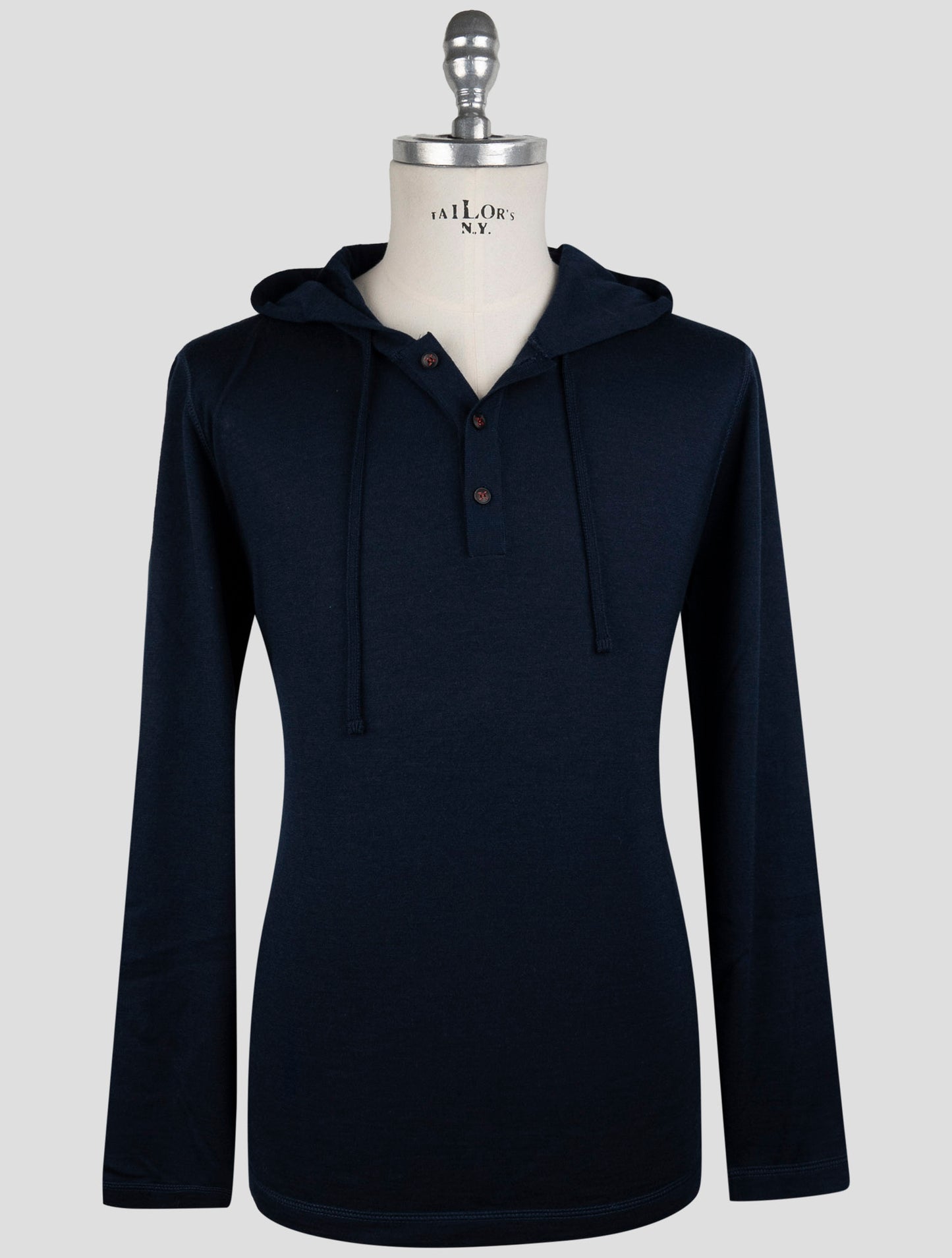 Kiton Blue Cashmere Silk Cashmere Sweater Hoodie