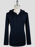 Kiton Blue Cashmere Silk Cashmere Sweater Hoodie