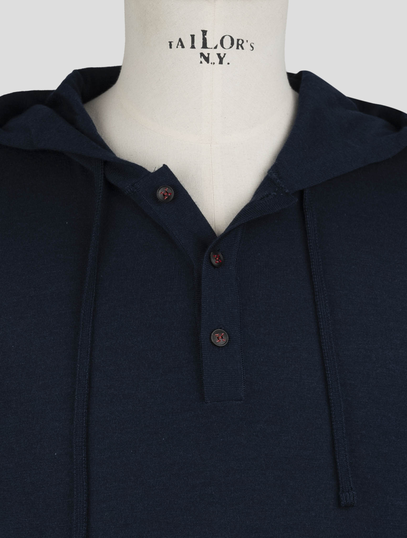 Kiton Blue Cashmere Silk Cashmere Sweater Hoodie