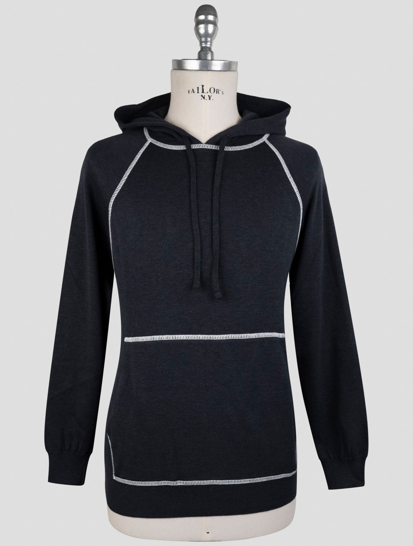 Kiton Gray Cotton Sweater Hoodie