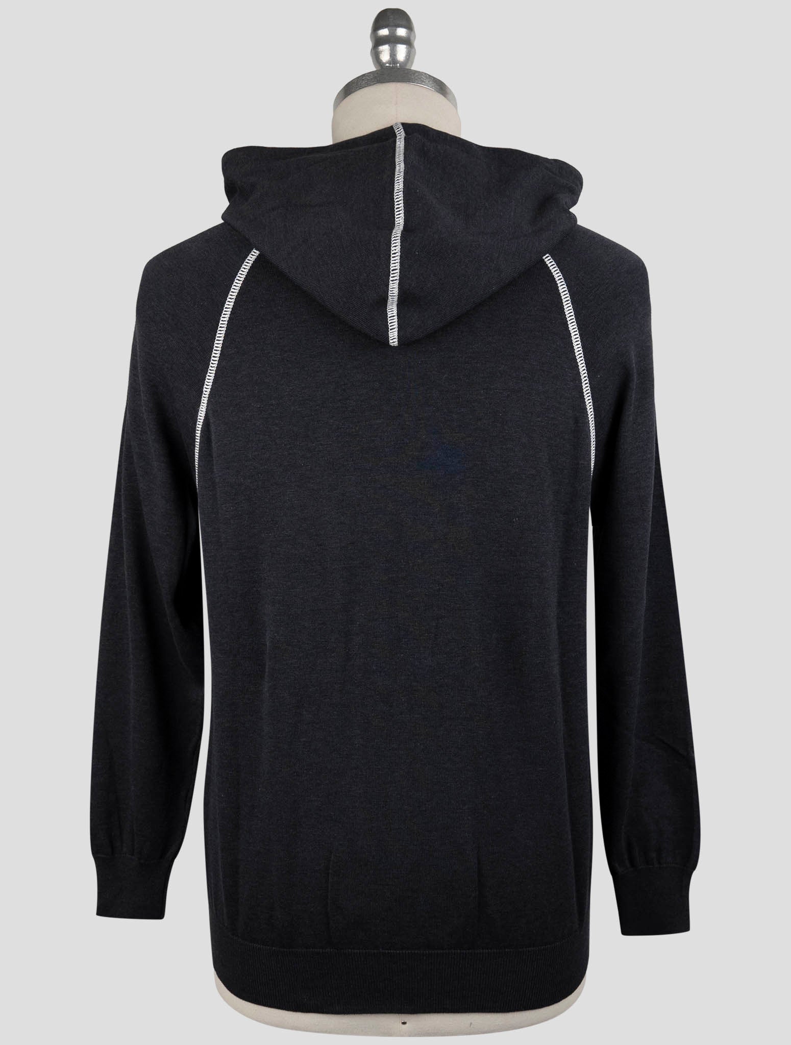 Kiton Gray Cotton Sweater Hoodie