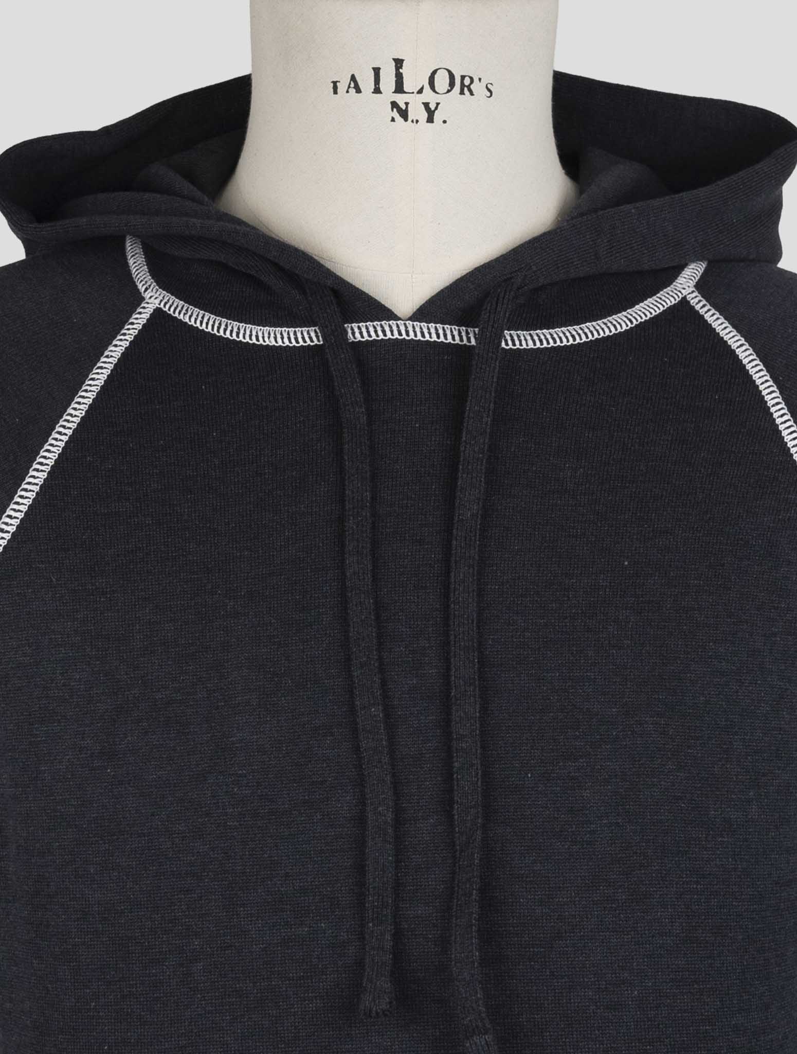 Kiton Gray Cotton Sweater Hoodie