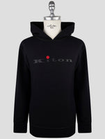 Kiton Black Cotton Ea Sweater Hoodie