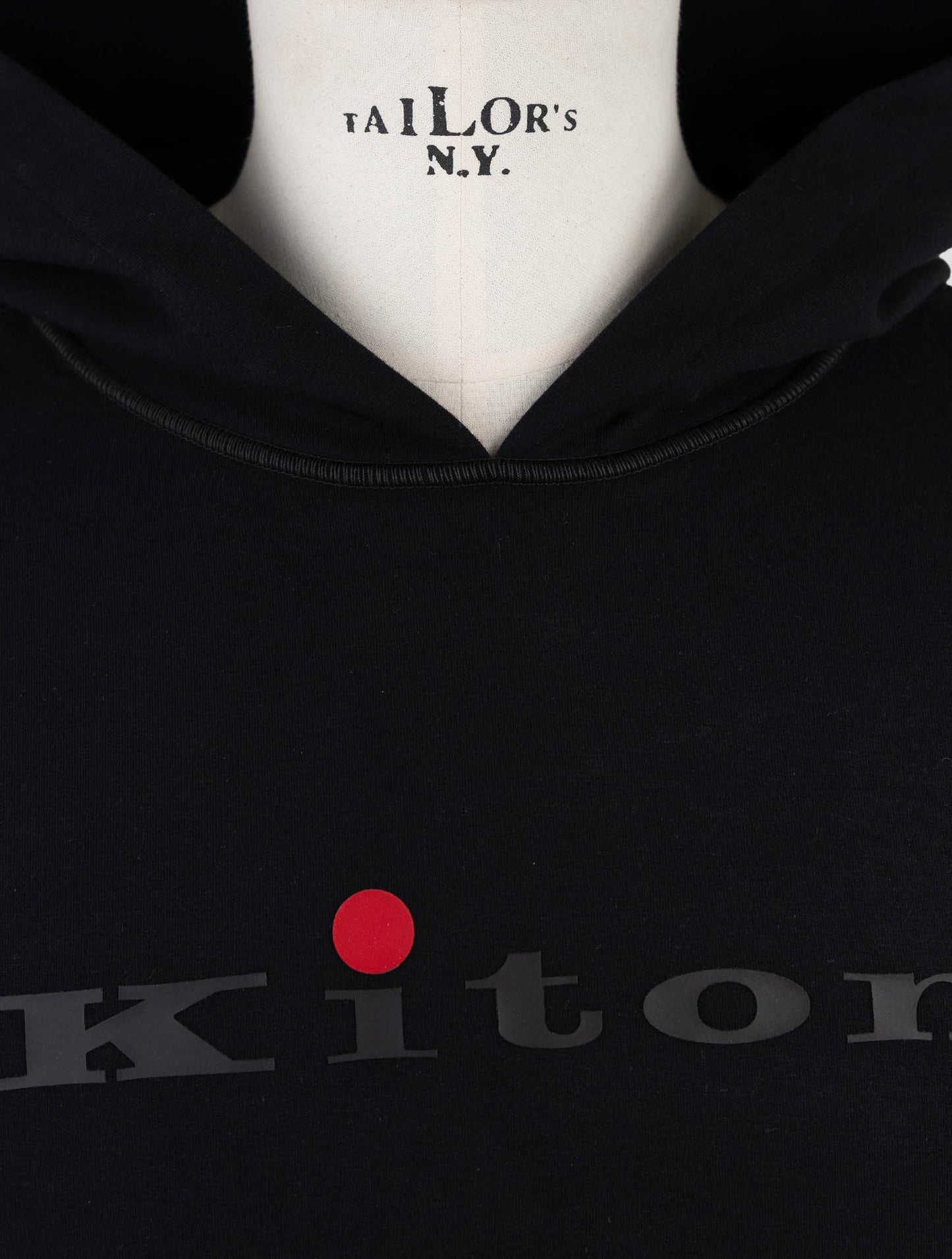 Kiton Black Cotton Ea Sweater Hoodie
